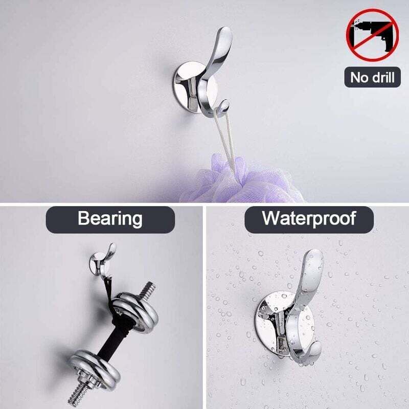 Coat Hook Wall Mounted Towel Hook Polished Stainless Steel Coat RObe Kitchen Tea Towel Hanger Without V1188-MS-227-1816