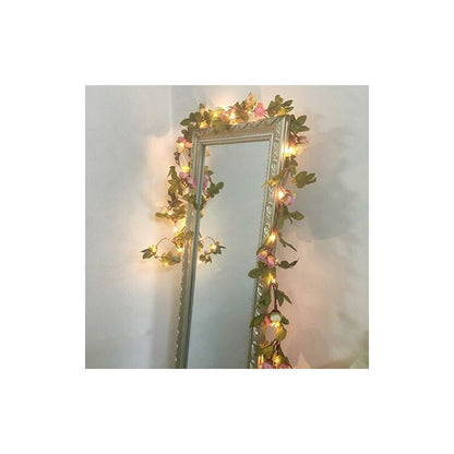 2 Meter 20 LED Flower Leaf String Lights Battery Operated Copper LED Fairy Lights For Wedding Party Event V1188-MS-227-1818