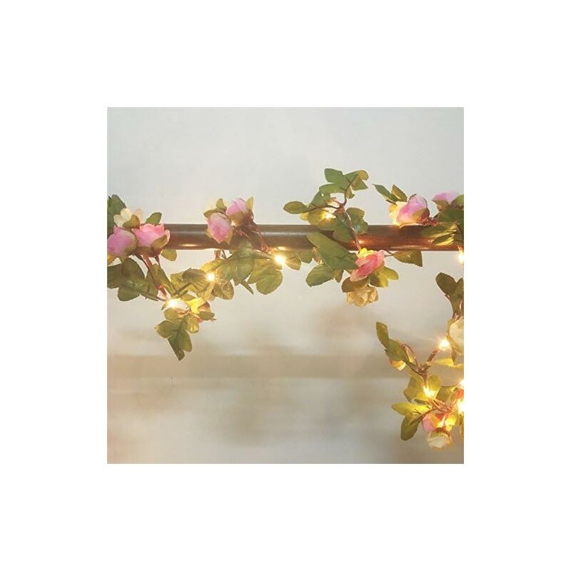 2 Meter 20 LED Flower Leaf String Lights Battery Operated Copper LED Fairy Lights For Wedding Party Event V1188-MS-227-1818