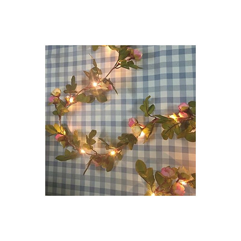 2 Meter 20 LED Flower Leaf String Lights Battery Operated Copper LED Fairy Lights For Wedding Party Event V1188-MS-227-1818