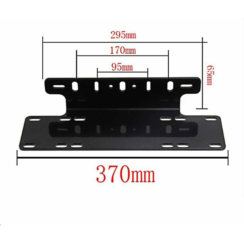 Universal Black Alloy License Plate Holder Front Bumper LED Bar And Work Lights License Plate Mounting V1188-MS-227-1823