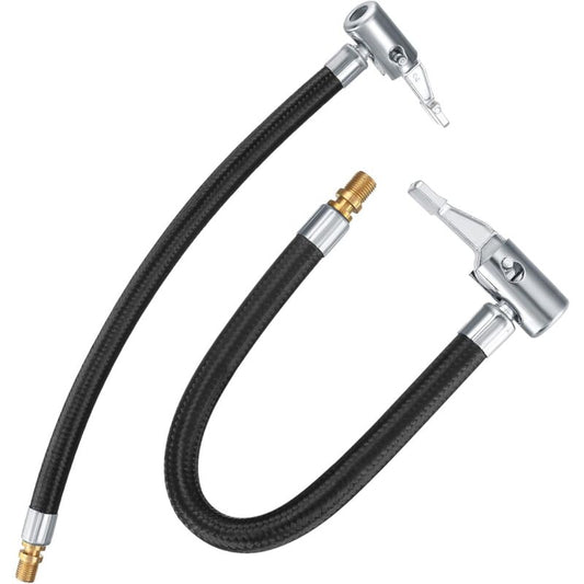 2 Tire Inflator Pump Hose, 35Cm Valve Inflator Tube Bicycle Hose, Car Tire Adapter, Car Air Rubber, Black, V1188-MS-227-1825