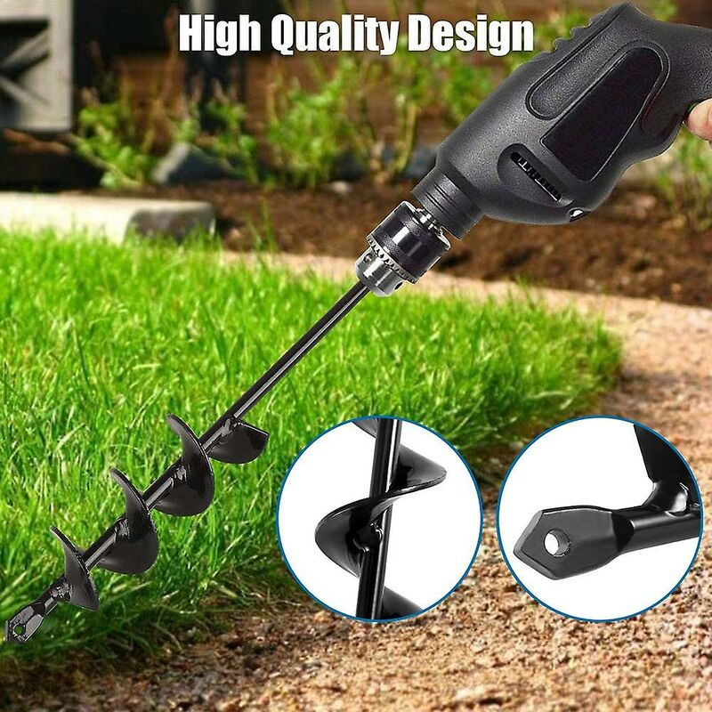 Garden Auger, Spiral Drill Gardening Tool For Planting Trees/Shrubs/Twist Drill/Planting Auger - 4x22Cm V1188-MS-227-1829