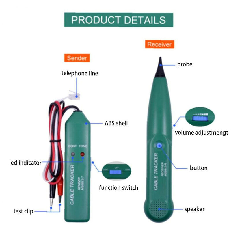 Multifunctional Wire Tester, Cable Detector, Ms6812 RObot Lawn Mower Cable Detector, Lan Network Cable Line V1188-MS-227-1830