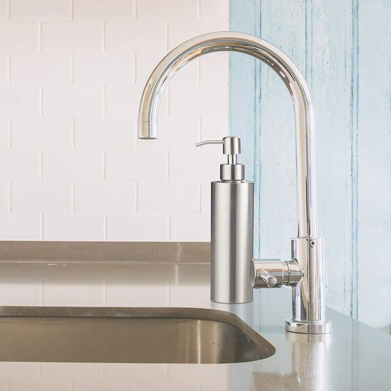 Brushed Stainless Steel Refillable Soap Dispenser 350Ml Silver V1188-MS-227-1833