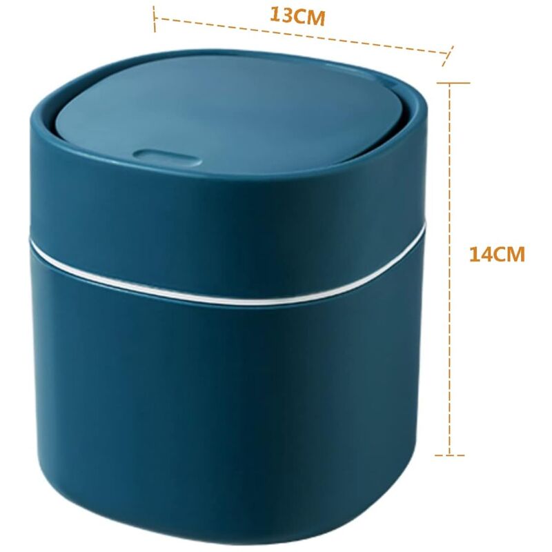 Tabletop Trash Can With Lid, Mini Plastic Trash Can, Small Tabletop Trash Can For Bedrooms, Dining ROoms, V1188-MS-227-1835