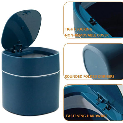 Tabletop Trash Can With Lid, Mini Plastic Trash Can, Small Tabletop Trash Can For Bedrooms, Dining ROoms, V1188-MS-227-1835