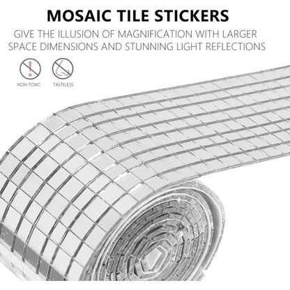 ROll Self Adhesive Glass Mini Square Silver Mirror Mosaic Tiles Sticker Mosaic Tiles Mirror Wall Sticker For V1188-MS-227-1838