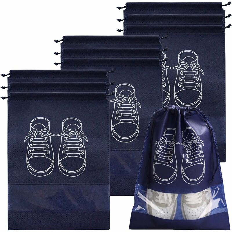 Travel Shoe Bag, Waterproof Dustproof Fleece Shoe Bag Set With Clear Window And Drawstring (3244Cm) -10 V1188-MS-227-1839