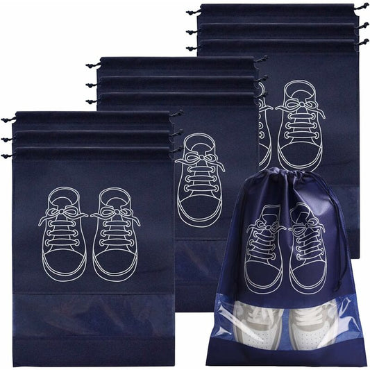 Travel Shoe Bag, Waterproof Dustproof Fleece Shoe Bag Set With Clear Window And Drawstring (3244Cm) -10 V1188-MS-227-1839