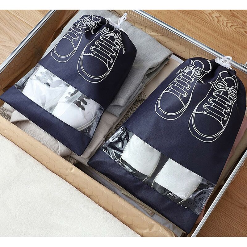 Travel Shoe Bag, Waterproof Dustproof Fleece Shoe Bag Set With Clear Window And Drawstring (3244Cm) -10 V1188-MS-227-1839