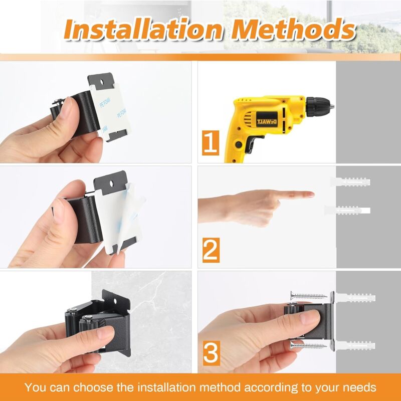 6 Pieces Mop Holder, Wall Mounted Mop Hanger, Mop Holders For Bathroom, Kitchen, Garden, Garage, Office V1188-MS-227-1843
