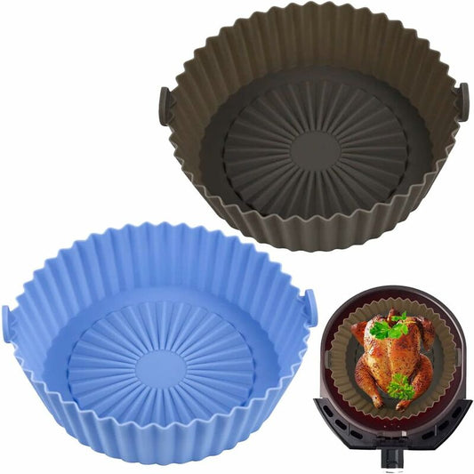 2 pcs Silicone Basket Air Fryer Accessories, Reusable Silicone Basket 16X14Cm For Airfryer, Microwave, Cake V1188-MS-227-1846