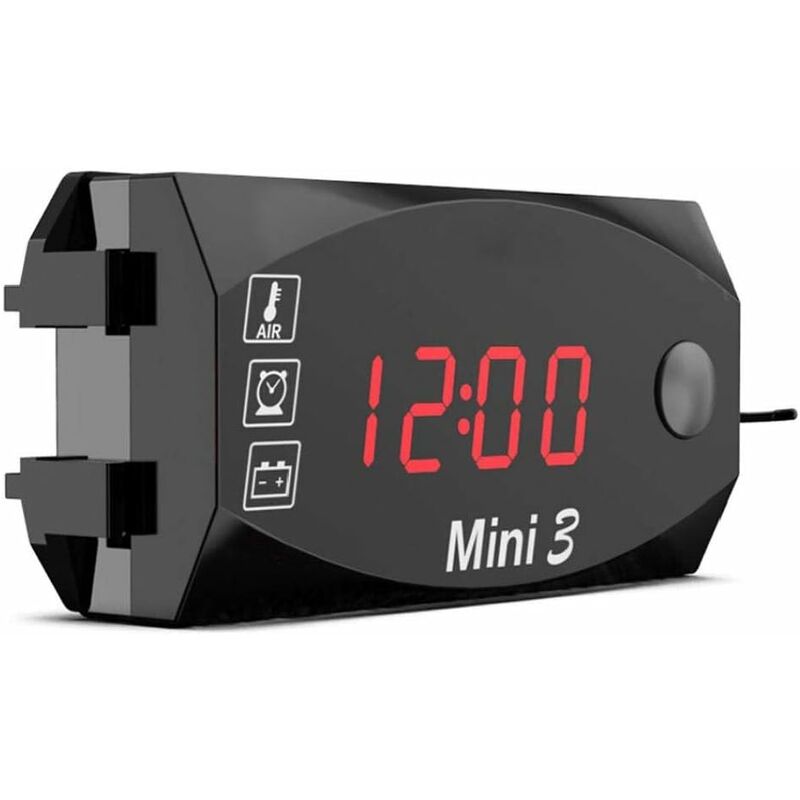 1Pc 12V Motorcycle Digital Clock Voltmeter Thermometer Motorcycle Refit Accessory 3 In 1 Electronic Meter For V1188-MS-227-1848