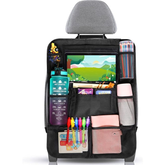 Car Organizer For Kids, Storage With 10 Pockets, Seat Protector For 9.7'' & 10.5'' Ipad Tablet, Organizer For V1188-MS-227-1855