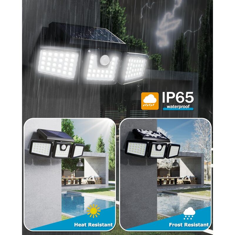 3-Head Solar Spotlight With Motion Detector V1188-MS-227-1856