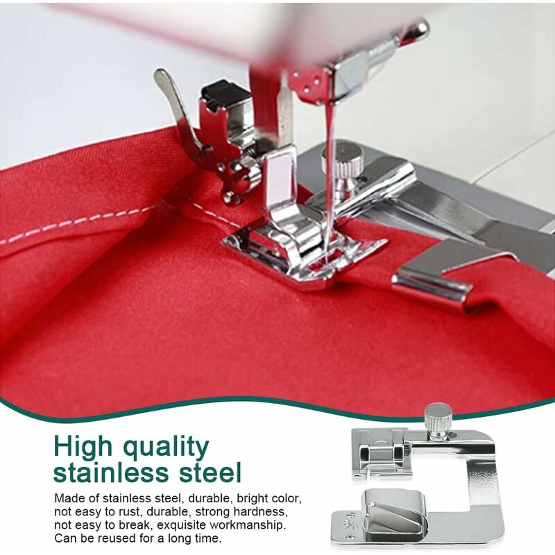 6 pcs Sewing Machine Presser Foot Hemmer Foot Sewing 4/8 6/8/8In ROlled Hem Foot 3/4/6Mm Foot V1188-MS-227-1857