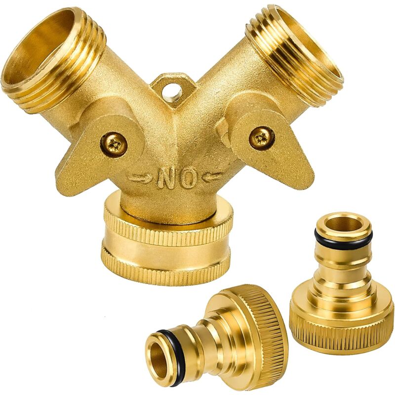 2-Way Y-Distributor With 3/4" Brass Quick Connect For Irrigation Tool Connection V1188-MS-227-1865