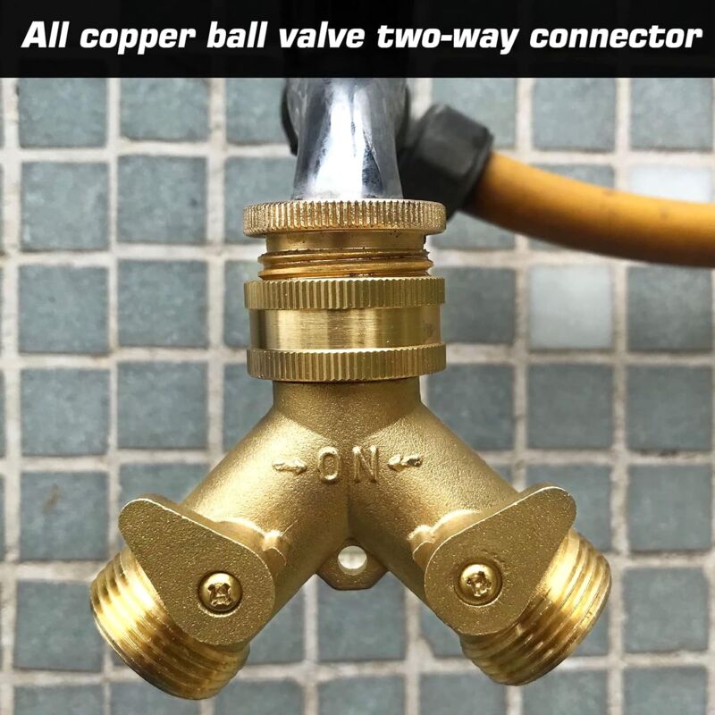 2-Way Y-Distributor With 3/4" Brass Quick Connect For Irrigation Tool Connection V1188-MS-227-1865