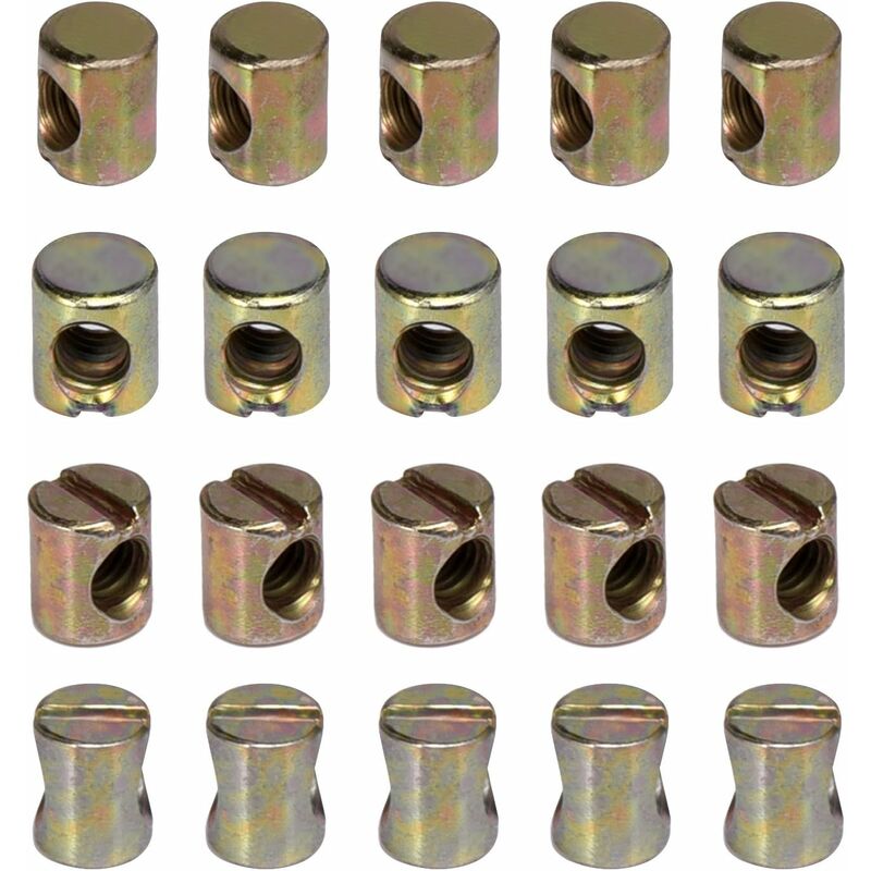 20 pcs M6 Slotted Nuts For Furniture Chairs Beds Cribs V1188-MS-227-1866