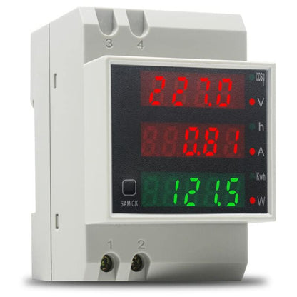 Din Rail Electricity Meter Single Phase Energy Meter Digital Voltmeter Ammeter Ac 80-300V 100A Wattmeter 1 V1188-MS-227-1867