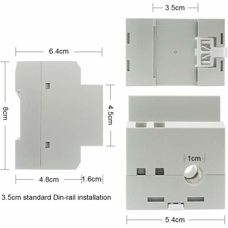 Din Rail Electricity Meter Single Phase Energy Meter Digital Voltmeter Ammeter Ac 80-300V 100A Wattmeter 1 V1188-MS-227-1867