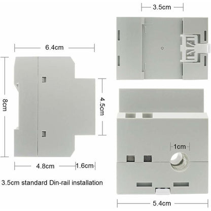 Din Rail Electricity Meter Single Phase Energy Meter Digital Voltmeter Ammeter Ac 80-300V 100A Wattmeter 1 V1188-MS-227-1867