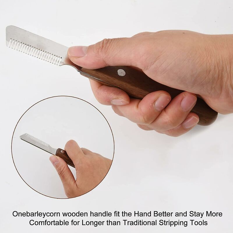 Right Handed Trimmer Knife Professional Dog Stripping Knife With Ergonomic Wooden Handle V1188-MS-227-1871