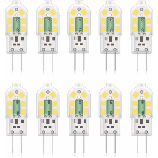 G4 2W LED Bulb, 20W Halogen Bulbs Equivalent, Cool White 6000K, 200Lm, 12X Smd, 12V Ac/Dc - Pack Of 10 V1188-MS-227-1881