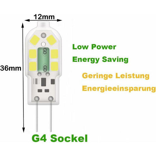 G4 2W LED Bulb, 20W Halogen Bulbs Equivalent, Cool White 6000K, 200Lm, 12X Smd, 12V Ac/Dc - Pack Of 10 V1188-MS-227-1881