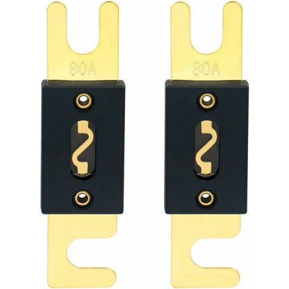 2 Pack Anl Fuse - 80A - For Car Audio System - Black And Gold V1188-MS-227-1886
