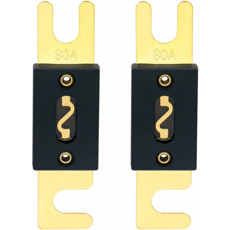2 Pack Anl Fuse - 80A - For Car Audio System - Black And Gold V1188-MS-227-1886