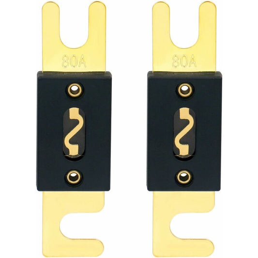2 Pack Anl Fuse - 80A - For Car Audio System - Black And Gold V1188-MS-227-1886