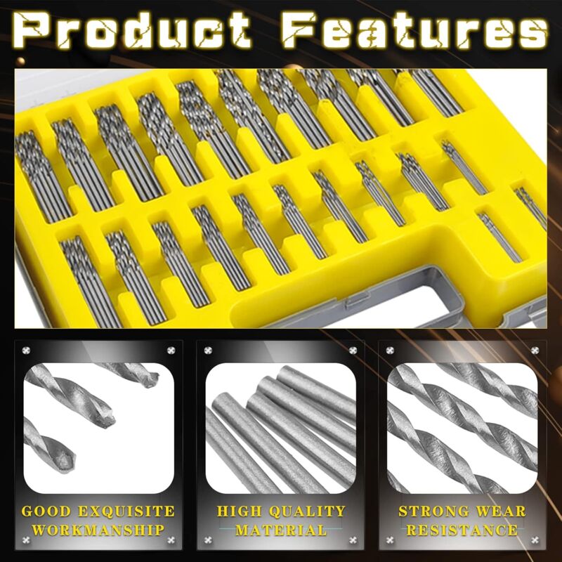 150 pcs Twist Drill Bits High Speed Steel Titanium Micro Drill Bit Set Tool 0.4Mm-3.2Mm For Wood, Metal, V1188-MS-227-1888