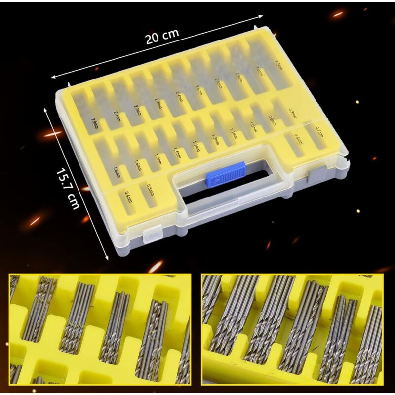 150 pcs Twist Drill Bits High Speed Steel Titanium Micro Drill Bit Set Tool 0.4Mm-3.2Mm For Wood, Metal, V1188-MS-227-1888