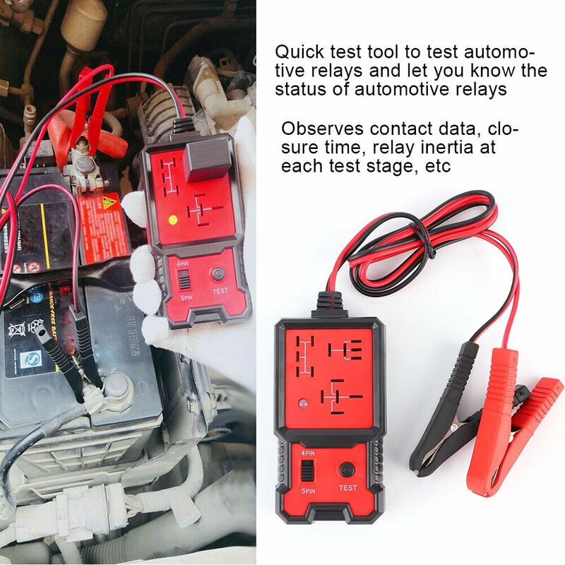 Automotive Relay Tester, 12V Electronic Automotive Relay Tester Auto Car Diagnostic Battery Checker Tool V1188-MS-227-1894