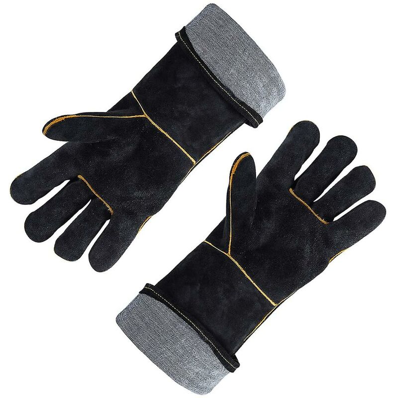 Leather Welding Gloves 932 degrees F High Temperature Work Gloves For Welding Bbq Kitchen Baking Oven V1188-MS-227-1896