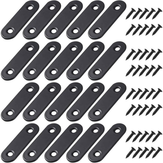 Straight Flat Corner Brace Metal Straight Brackets With Screws For Wood Furniture Cupboard Repair Support 50 V1188-MS-227-1899