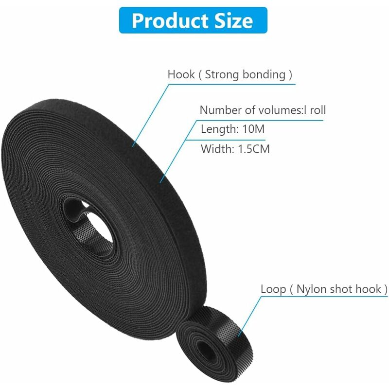 Cable Tie, 10Mx1.5Cm Wide Garden Plant Ties Reusable Fixing Tape, For Climbing Plants, Easy To Cut Cable V1188-MS-227-1906
