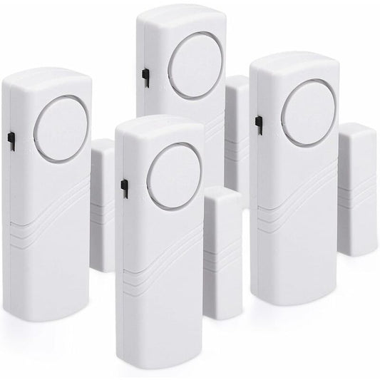 Door And Window Alarm - Pack Of 4 Wireless Intruder Alarms - Home Security Against Burglary - Magnetic V1188-MS-227-1910