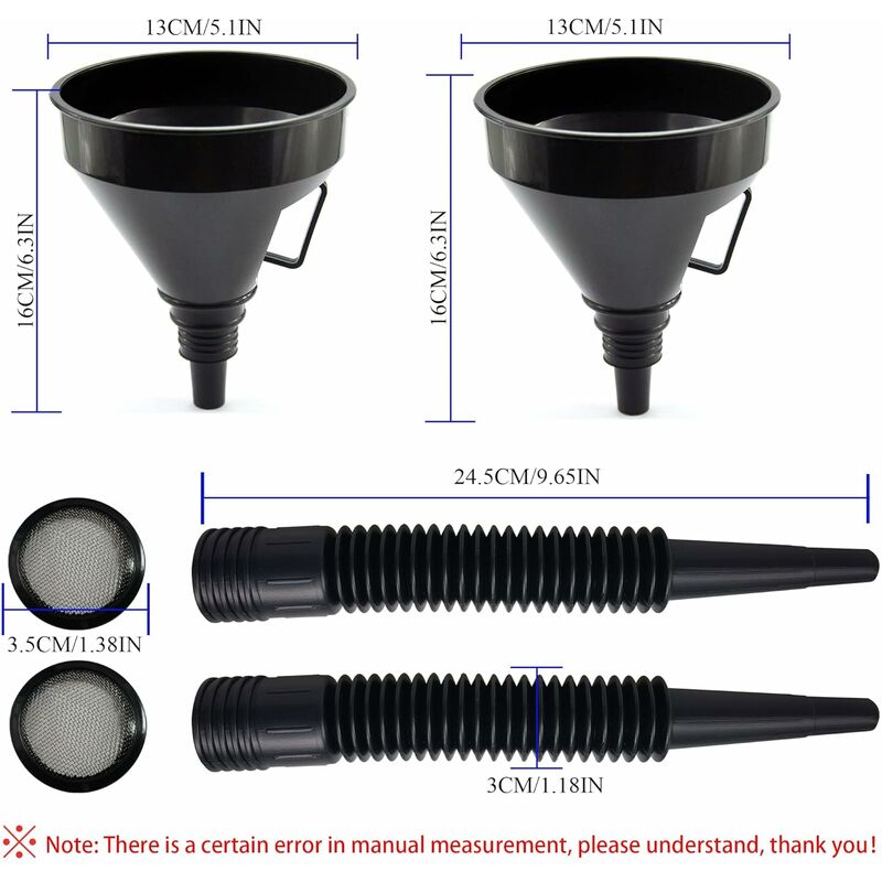 Plastic Multi-Function Oil Funnel With Flexible Extension Nozzle For Cars And Motorcycles, Engine Oil, V1188-MS-227-1915
