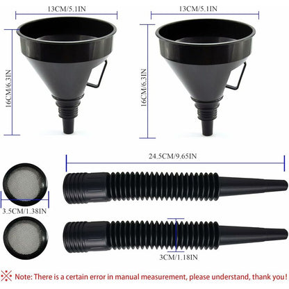 Plastic Multi-Function Oil Funnel With Flexible Extension Nozzle For Cars And Motorcycles, Engine Oil, V1188-MS-227-1915