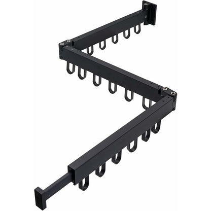 3 Tier Extendable Wall Mounted Clothes Drying Rack For Balcony And Bathroom Black Foldable Wall Mounted V1188-MS-227-1920