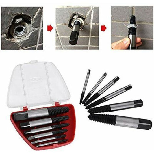 6 pcs Steel Broken Screw Extractors, Studs, DAmaged Broken Bolts 4Mm-22Mm V1188-MS-227-1932