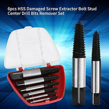 6 pcs Steel Broken Screw Extractors, Studs, DAmaged Broken Bolts 4Mm-22Mm V1188-MS-227-1932