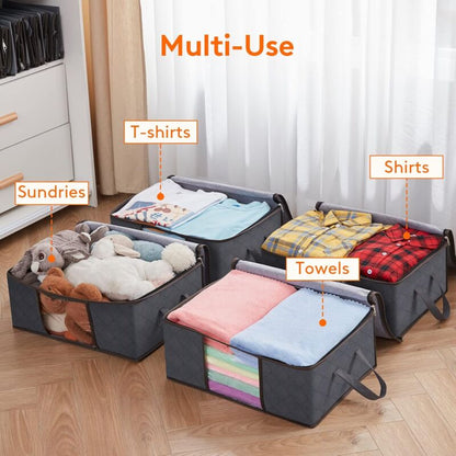 6 Pack 35L Clothes Storage Bag, Foldable Underbed Storage Box, Quilt Storage Cover Closet Organizer, Clear V1188-MS-227-1935