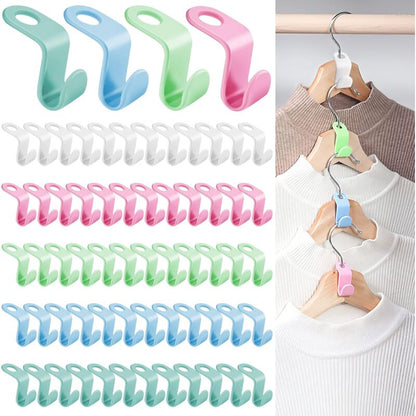 64 Pieces Hanger Hooks Plastic Hanger Connector Closet Hanger Connection Hook Perfect For Space Saving V1188-MS-227-1939