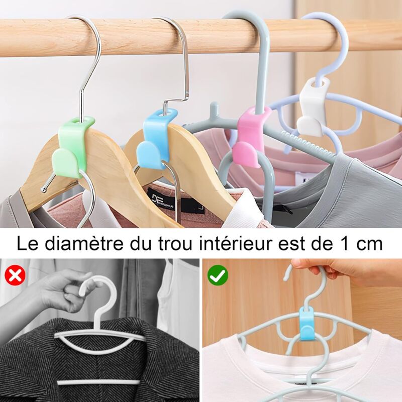64 Pieces Hanger Hooks Plastic Hanger Connector Closet Hanger Connection Hook Perfect For Space Saving V1188-MS-227-1939
