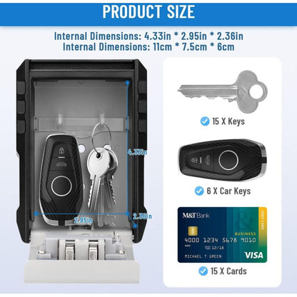 Waterproof Outdoor Security Key Box Key Box Wall Mounted Key Box Large Key Box For Keys, Cards Home Schools V1188-MS-227-1940