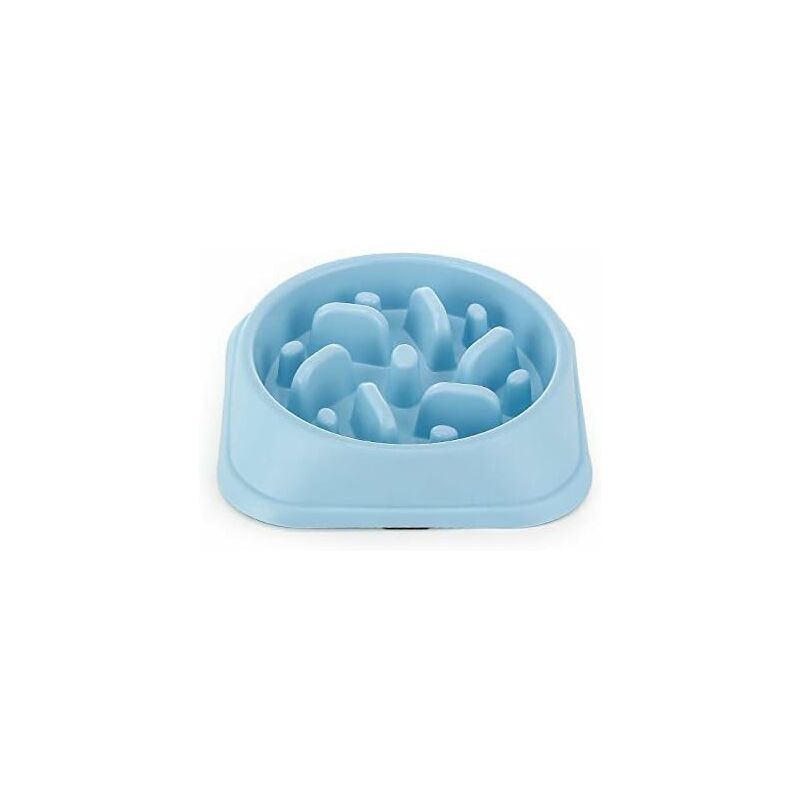 Slow Feeder Dog Bowl, Interactive Slow Feeder For Pets, Durable Square Non-Slip Pet Drinking Water Bowl Blue V1188-MS-227-1943
